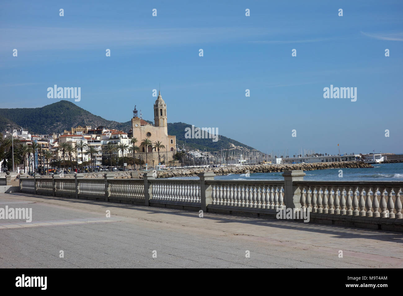 Sitges resort sul mare nei pressi di Barcellona in Catalogna Foto Stock