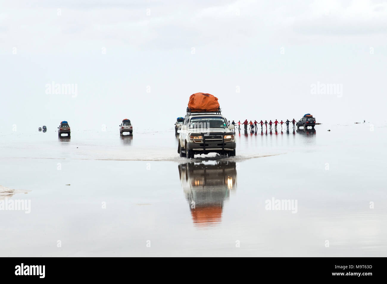 Spedizione al Salar de Uyuni in Bolivia. È i mondi più grande distesa di sale. Foto Stock Spedizione al Salar de Uyuni in Bolivia. È i mondi più grande distesa di sale. Foto Stock