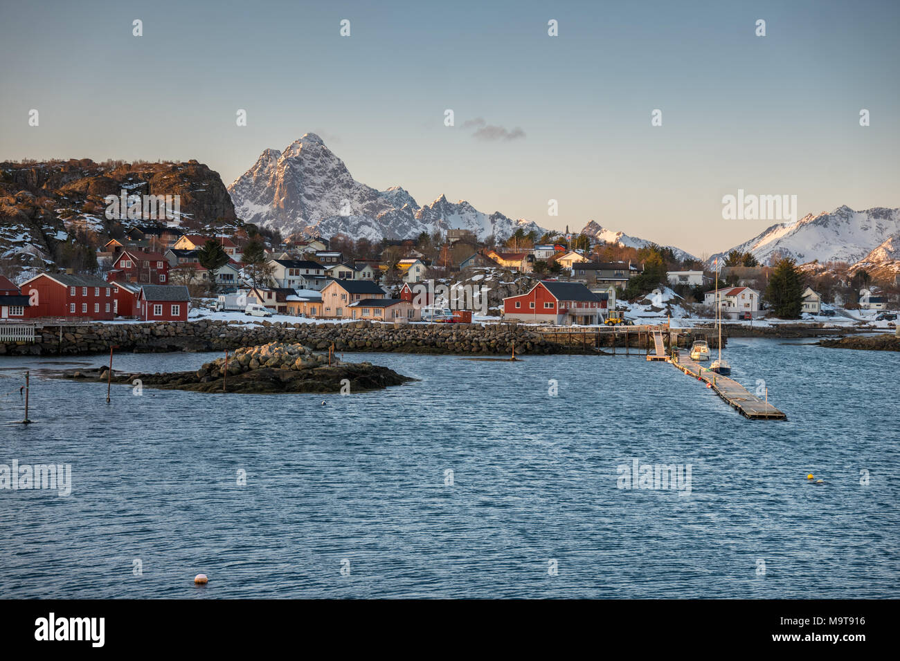 Kabelvag è un villaggio di pescatori nelle Isole Lofoten in Norvegia. Foto Stock