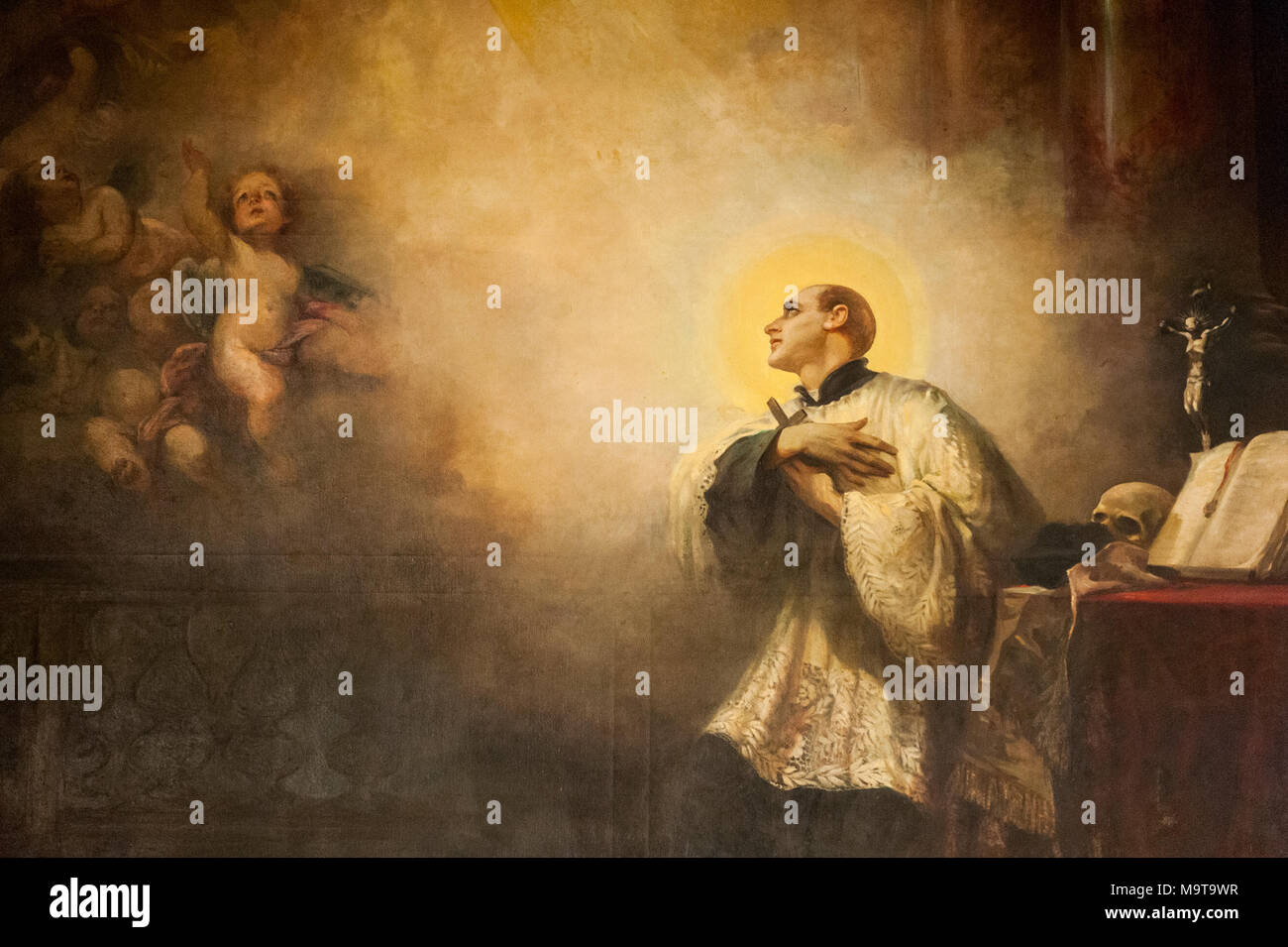 La verniciatura in San Luis Gonzaga cappella presso la Metropolitana di Buenos Aires Cattedrale (Catedral Metropolitana de Buenos Aires in Argentina Foto Stock