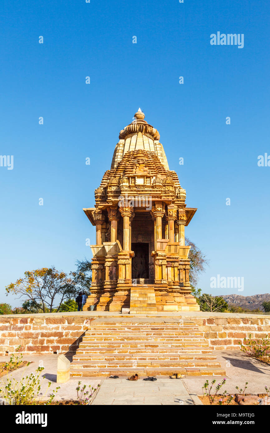 Chaturbhuja indù tempio dedicato al signore Vishnu, gruppo meridionale di templi, Khajuraho, Madhya Pradesh, India Foto Stock