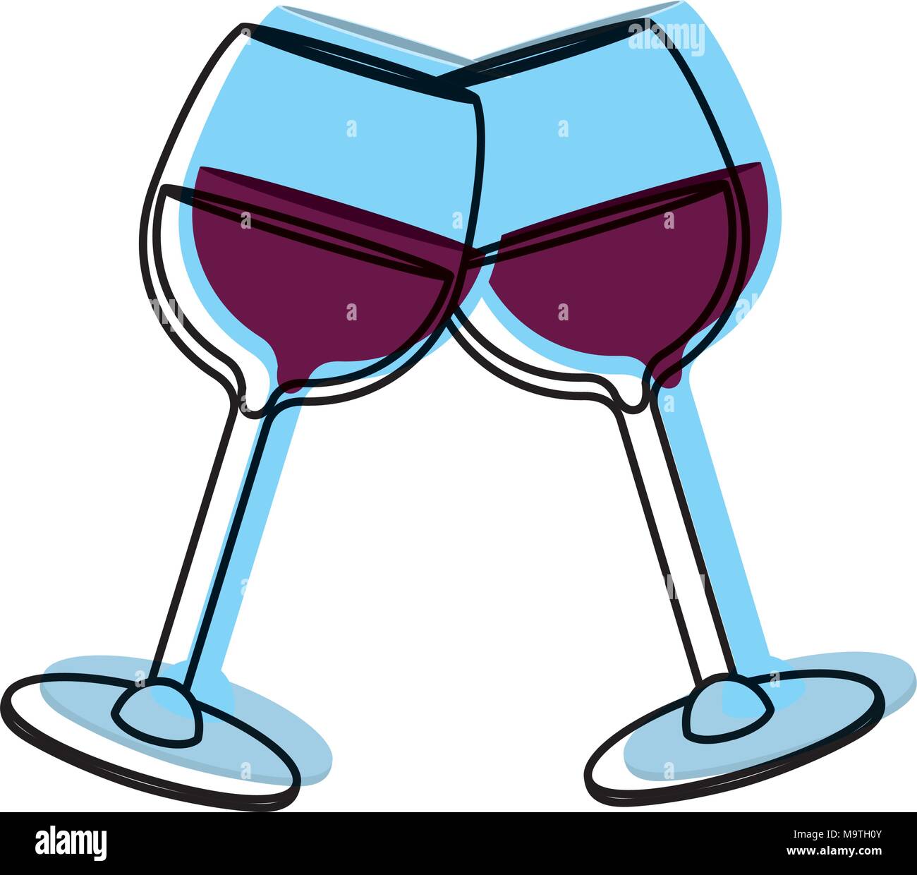 Spostato colore grass con alcool il vino bevanda alla celebrazione Illustrazione Vettoriale