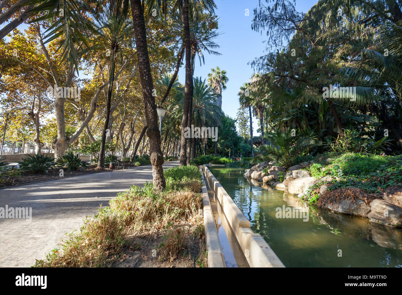 Parque de Málaga Foto Stock