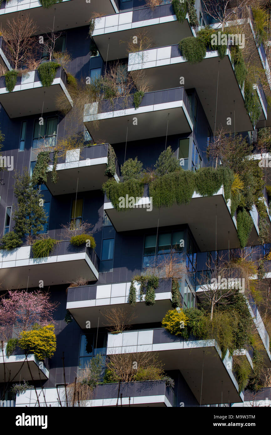 Il Bosco verticale Palace, "Bosco Verticale", dettaglio, Milano, Italia Foto Stock