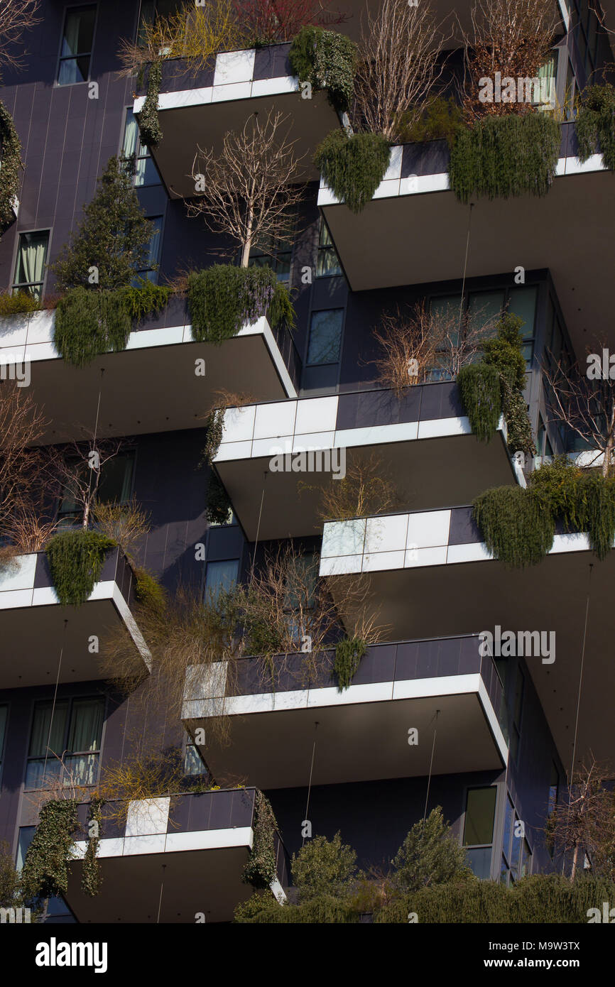 Il Bosco verticale Palace, "Bosco Verticale", dettaglio, Milano, Italia Foto Stock