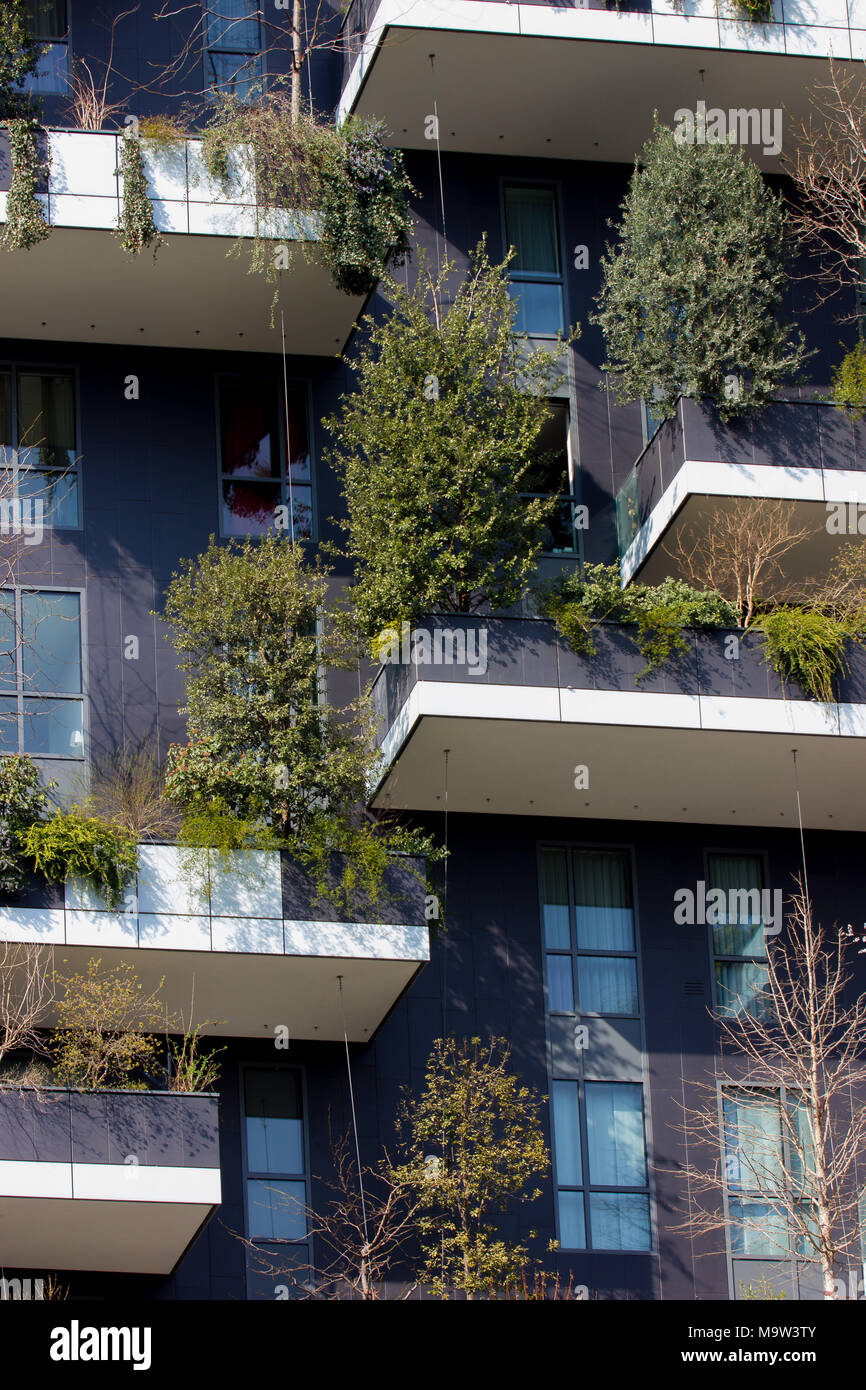 Il Bosco verticale Palace, "Bosco Verticale", dettaglio, Milano, Italia Foto Stock