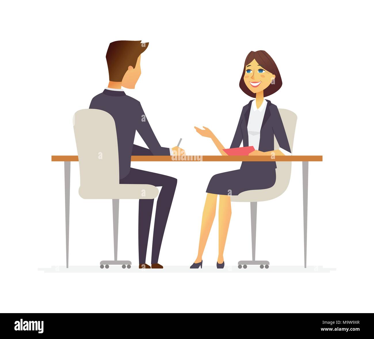 Il colloquio di lavoro - cartoon persone isolate di carattere illustrativo Illustrazione Vettoriale