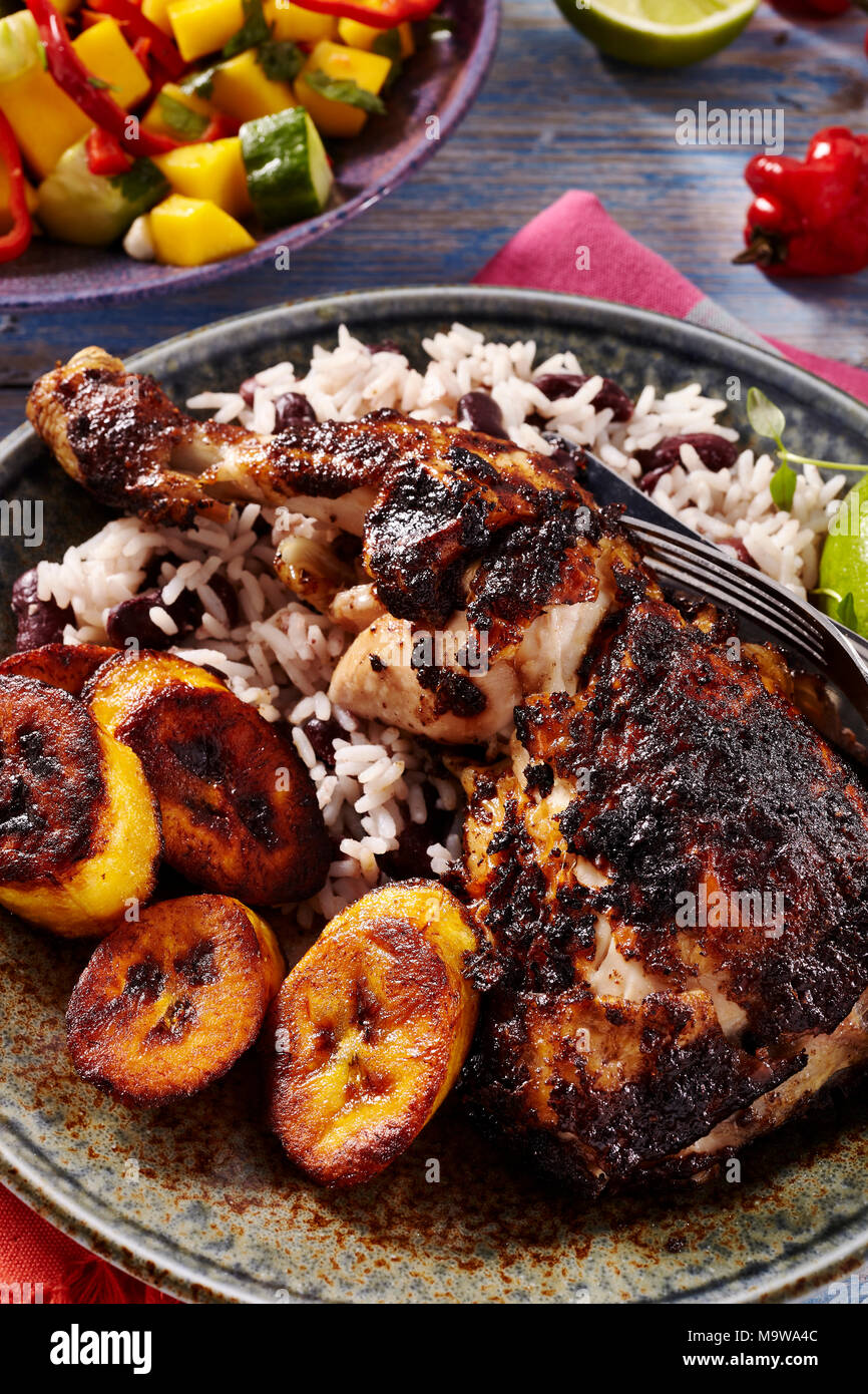 Il giamaicano pollo jerk Foto Stock