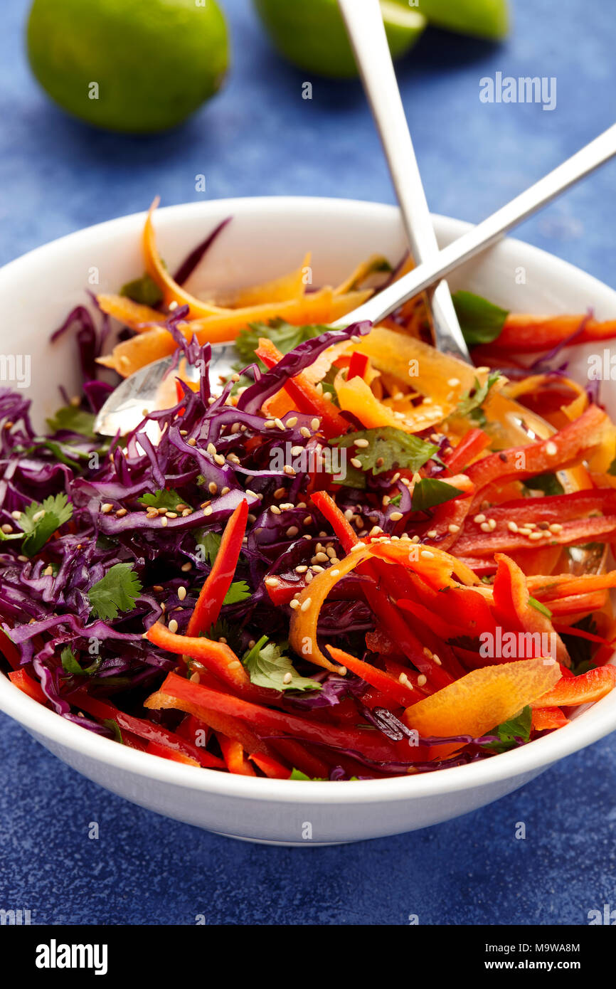 Cavolo rosso slaw Foto Stock