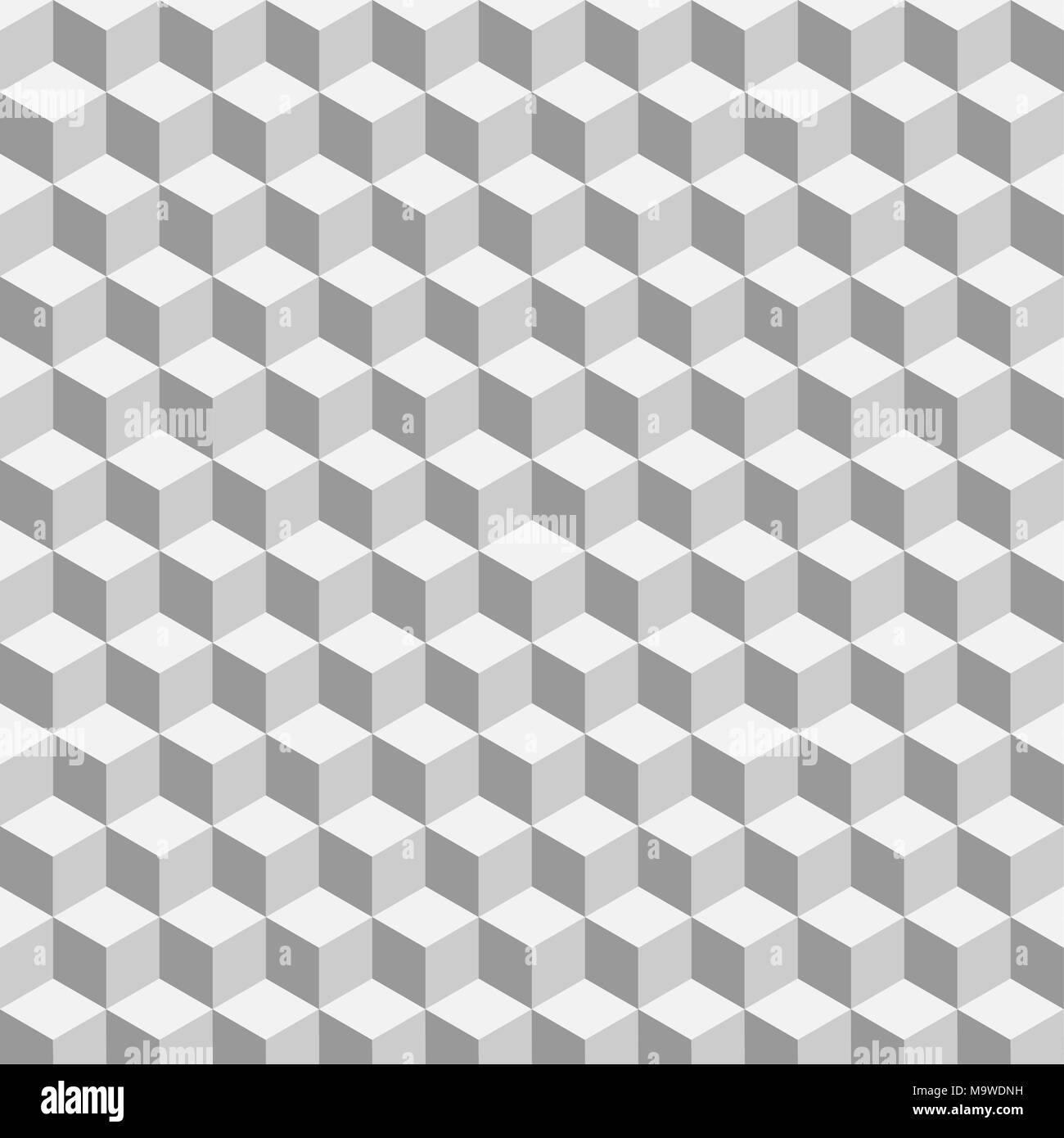 Grigio cubi isometrica vettore sfondo pattern Foto Stock