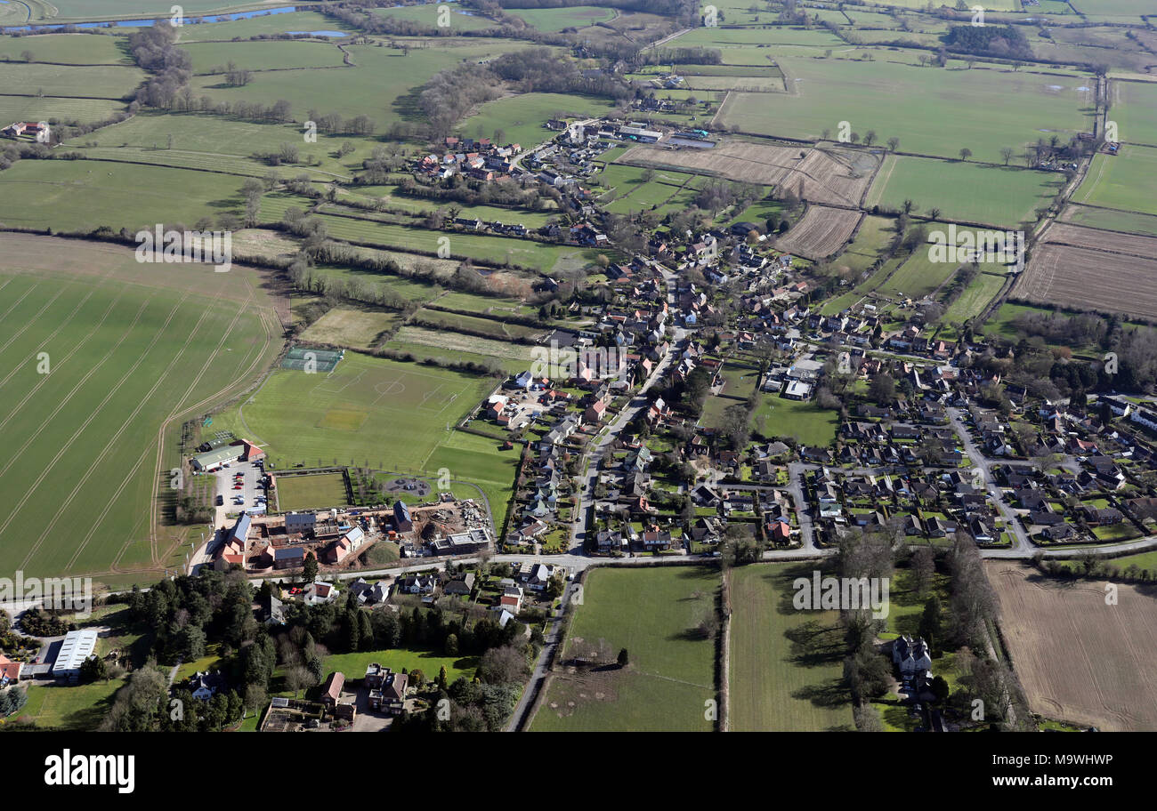 Vista aerea del Vescovo Monkton village vicino a Ripon Foto Stock