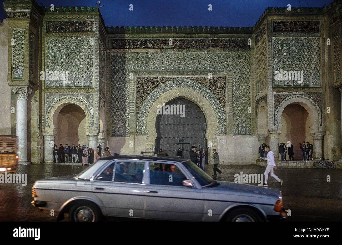 Bab el-Mansour Gate, Meknes. Il Marocco Foto Stock