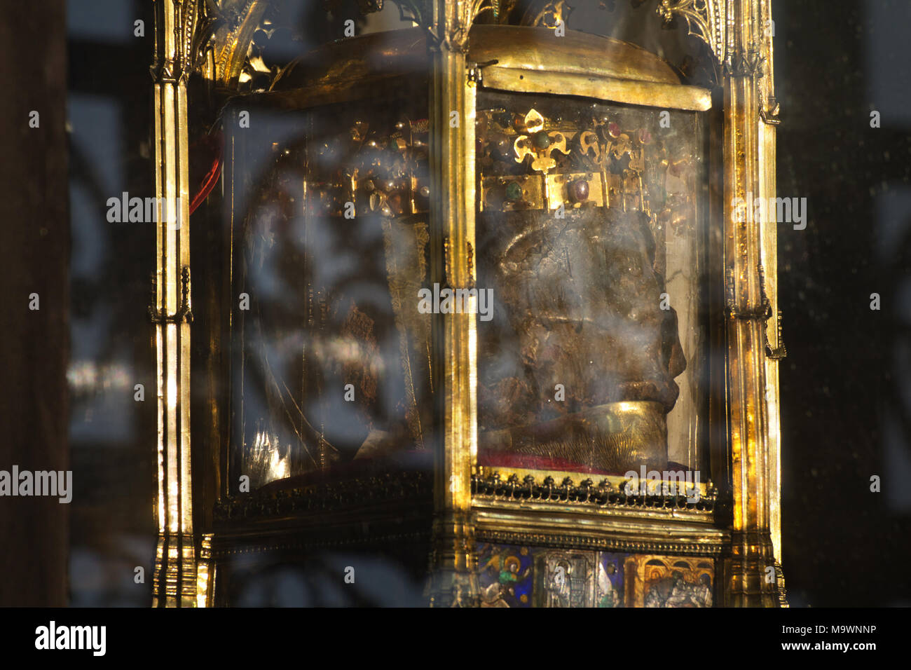 Reliquia di San Giovanni - testa di San Silvestro in Capite - Roma Foto Stock