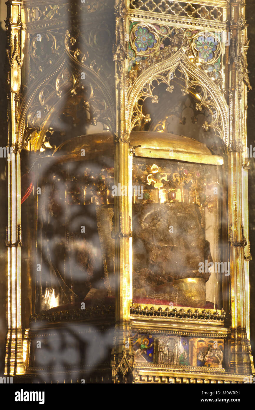 Reliquia di San Giovanni - testa di San Silvestro in Capite - Roma Foto Stock