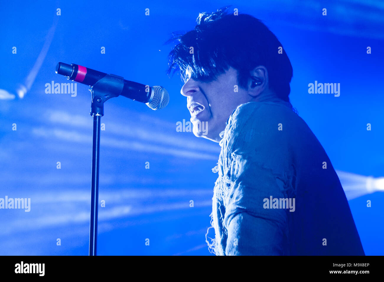 Belfast, Irlanda del Nord, Regno Unito. Il 28 marzo 2018. Gary Numan giocato Belfast Limelight Club come parte del suo tour del Regno Unito foto: Sean Harkin/Alamy Live News Foto Stock