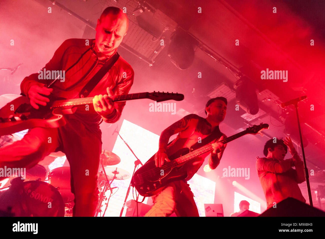 Belfast, Irlanda del Nord, Regno Unito. Il 28 marzo 2018. Gary Numan giocato Belfast Limelight Club come parte del suo tour del Regno Unito foto: Sean Harkin/Alamy Live News Foto Stock