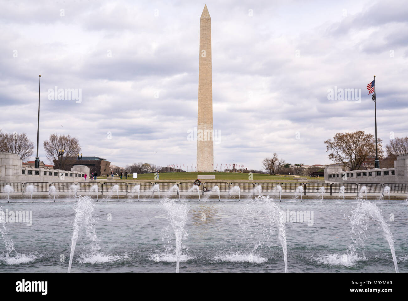 WASHINGTON, DC - MARZO 14, 2018: il Monumento a Washington dal Memoriale della Seconda Guerra Mondiale a Washington, DC Foto Stock