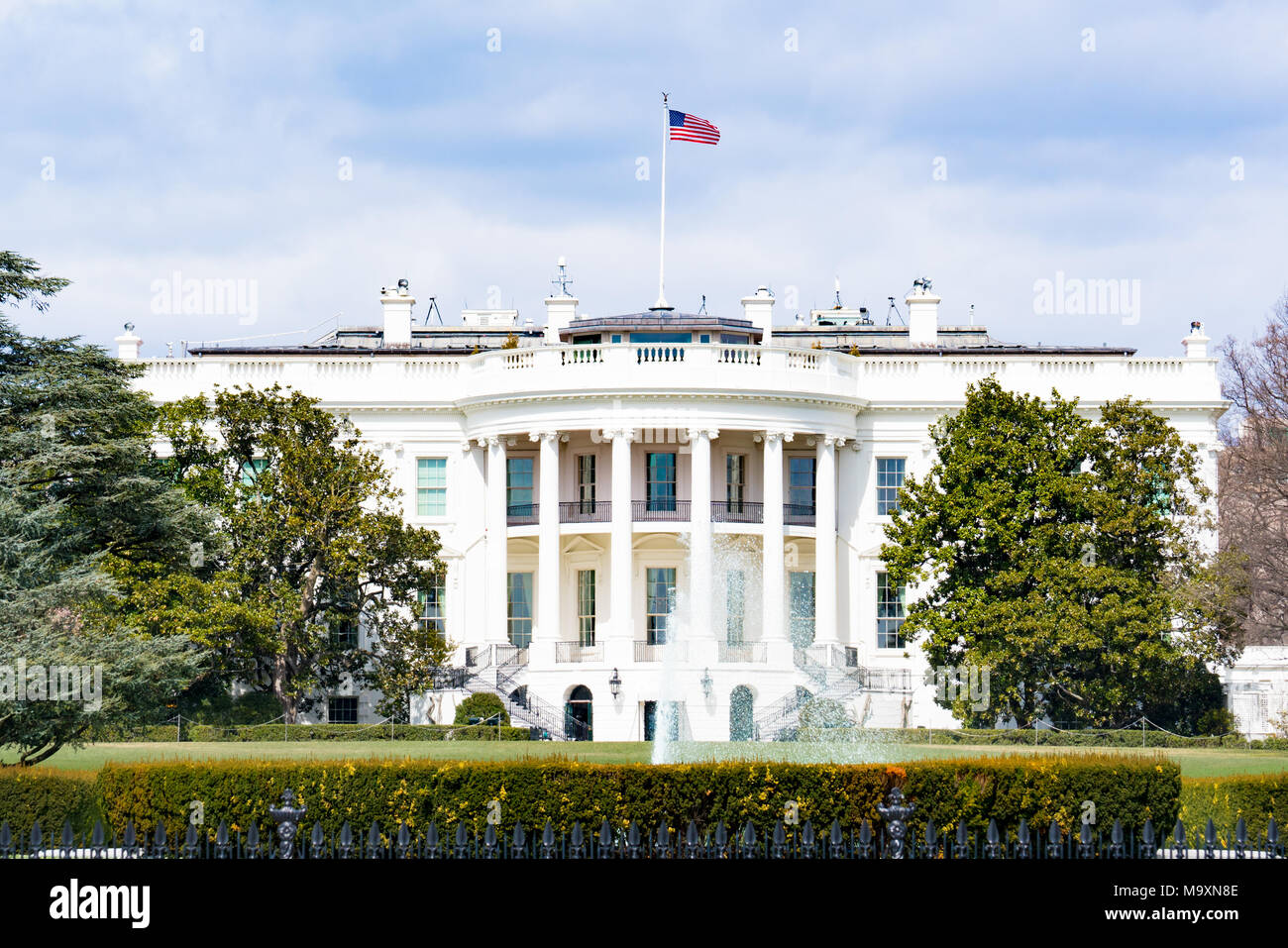 Casa Bianca di Washington, DC dal south lawn Foto Stock