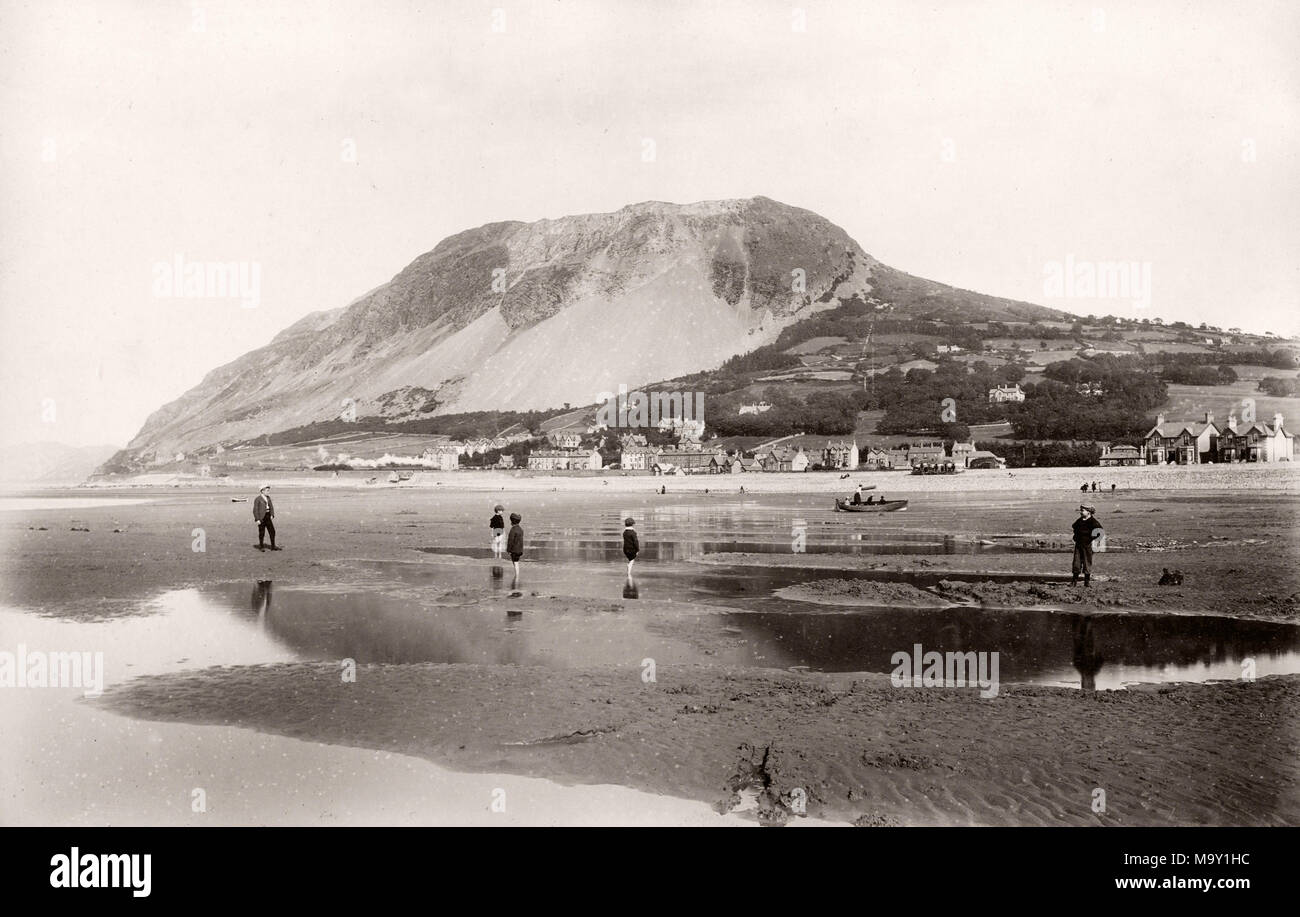 Vintage del XIX secolo fotografia - Regno Unito - Manchester, il Galles, la spiaggia Foto Stock