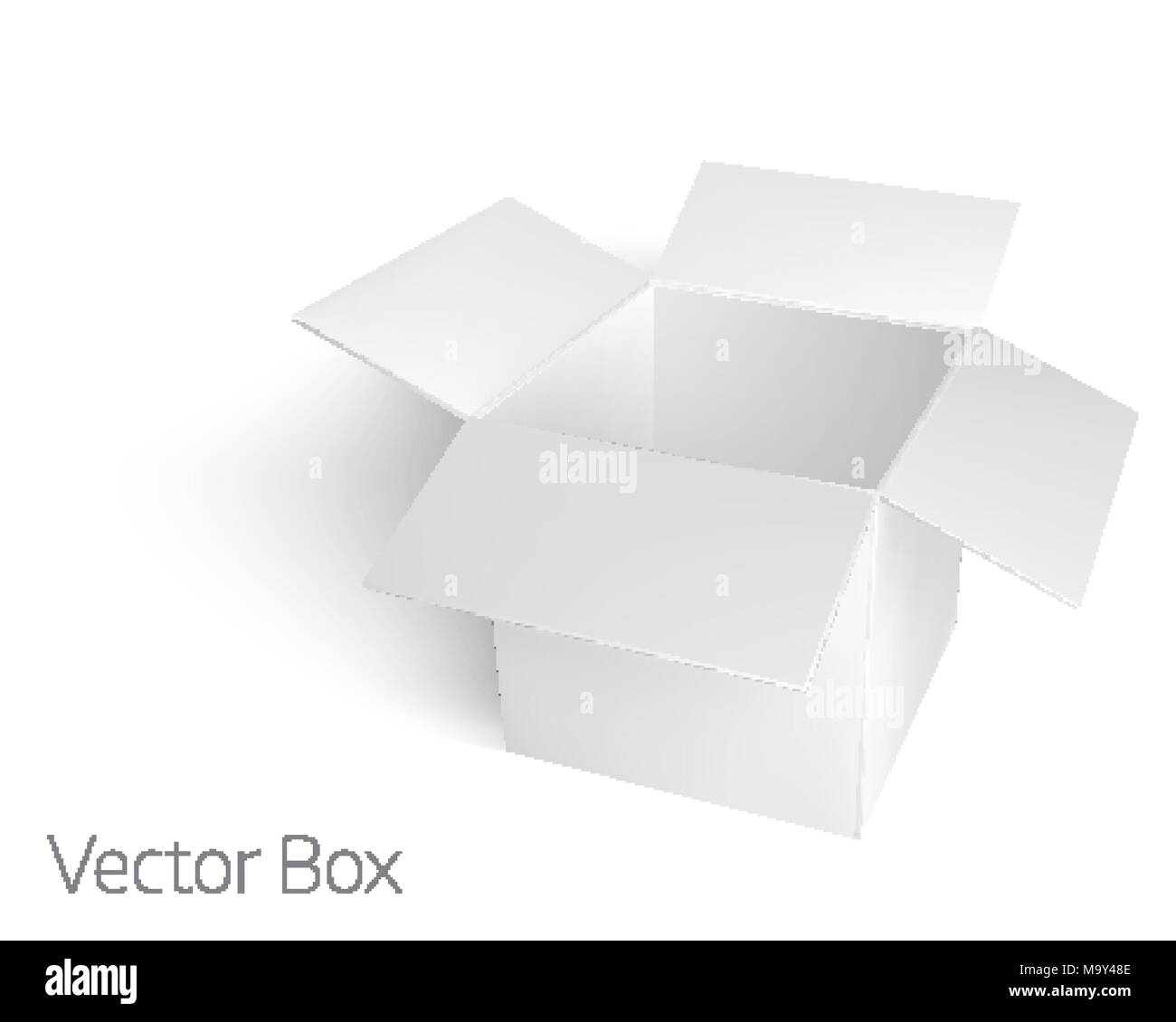 Aprire white box vuoto modello mockup Illustrazione Vettoriale