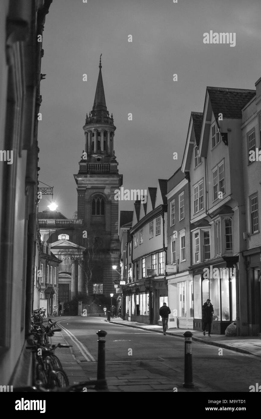Girare a via di notte, Oxford Foto Stock