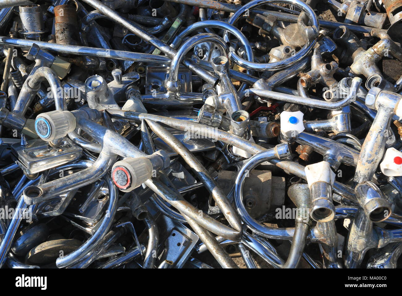 Primo piano di rottami di metallo Foto Stock