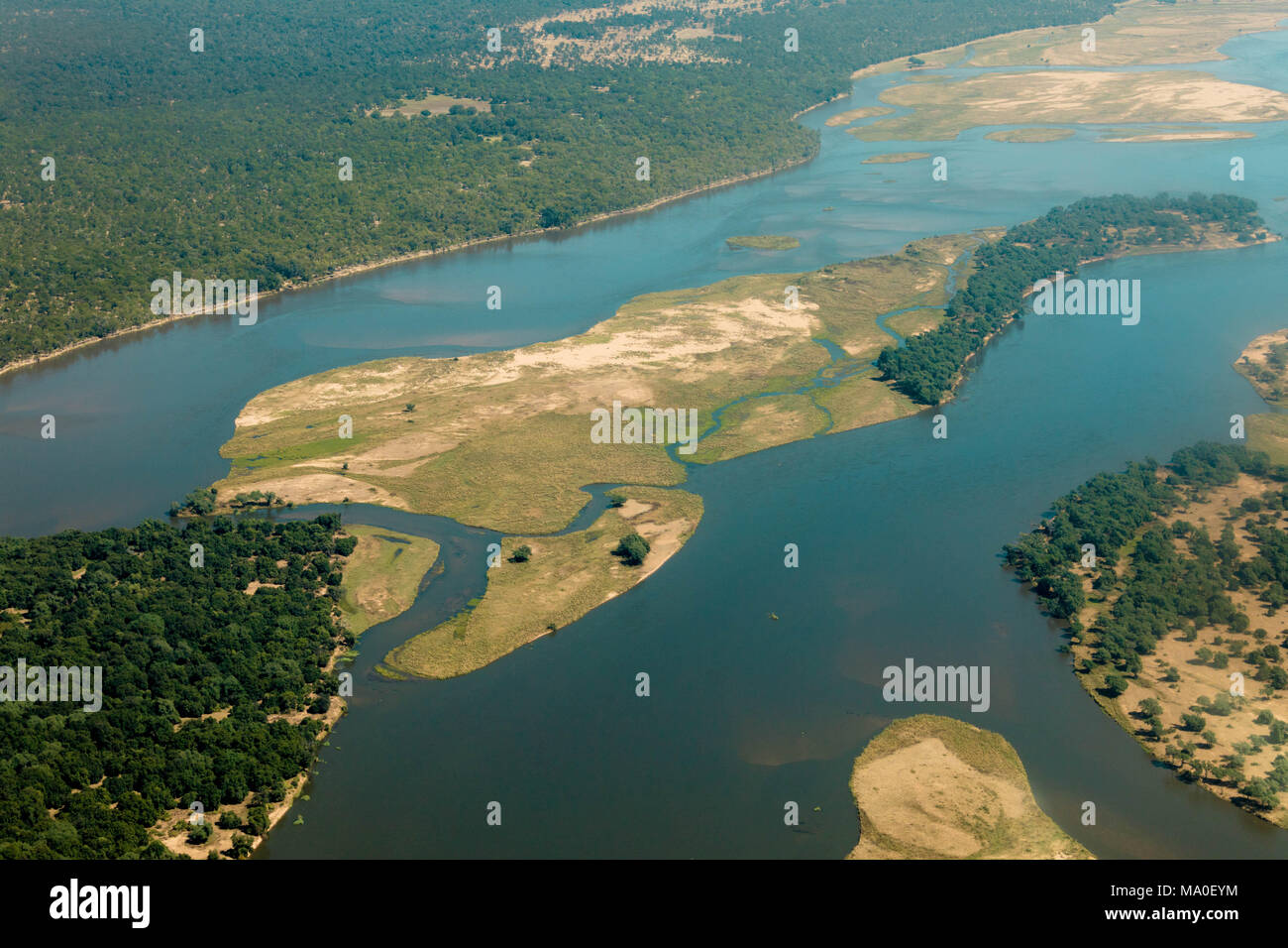 Antenna di Zambiani isole fluviali Foto Stock
