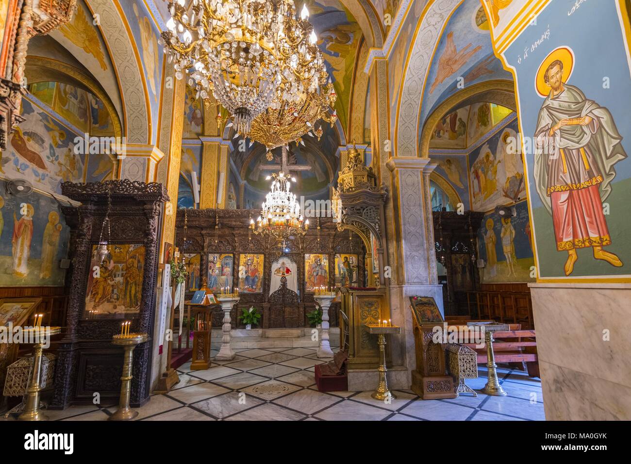 Interno della chiesa ortodossa greca dell'Annunciazione a Nazaret