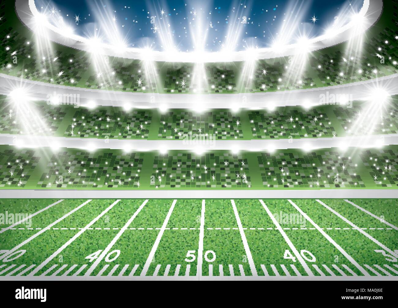 American Football Stadium Arena. Illustrazione Vettoriale. Illustrazione Vettoriale