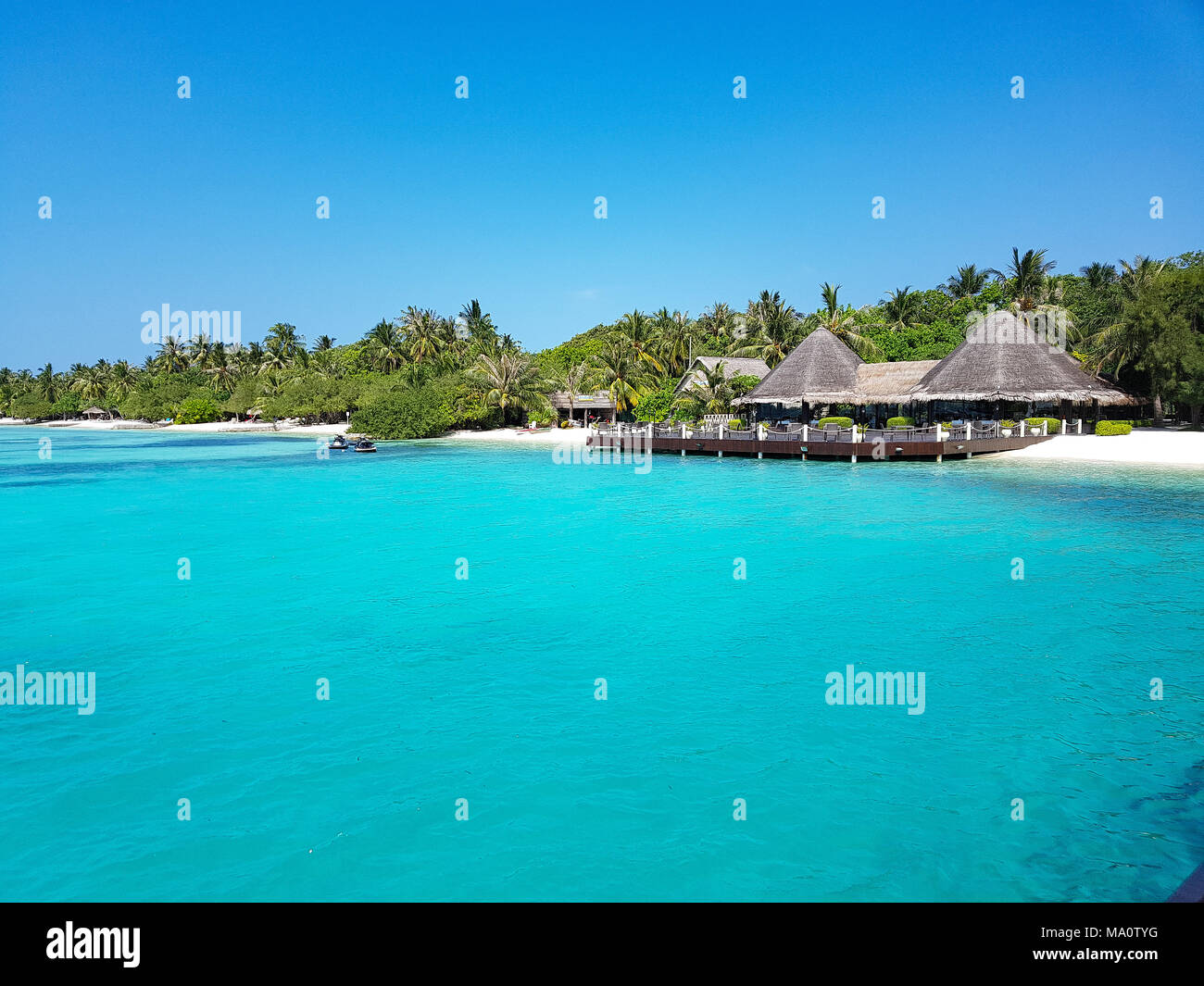 Maldive Beach Building Foto Stock