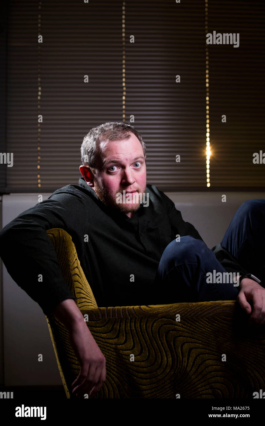 Miles Jupp, l'attore comico e ospite della BBC Radio 4's il Quiz News Foto:JEFF GILBERT 07.03.2018 massa superiore, Southbank, UK. Miles Jupp attore, c Foto Stock