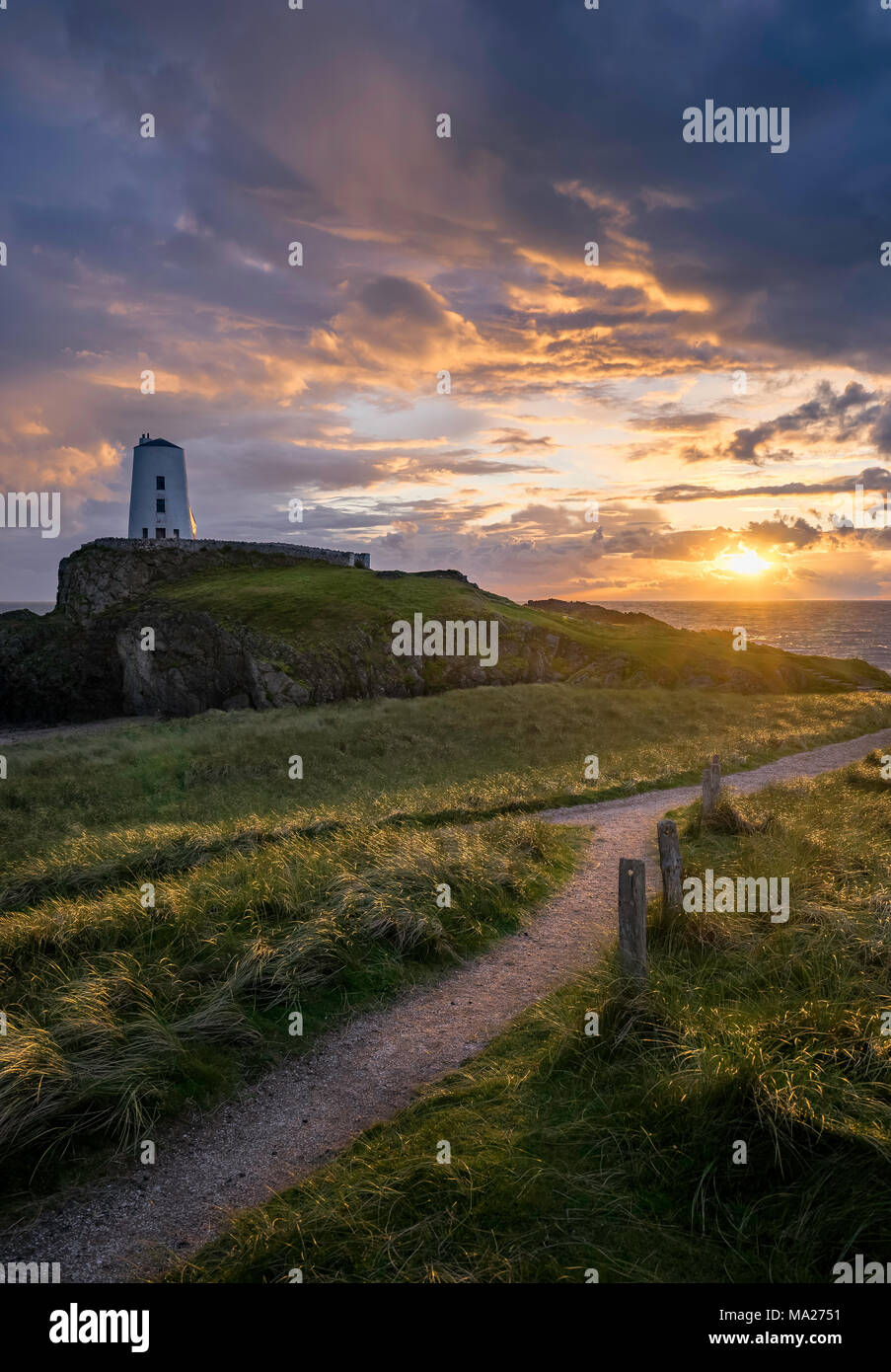 Isola di Llanddwyn, Anglesey, Regno Unito. Foto Stock