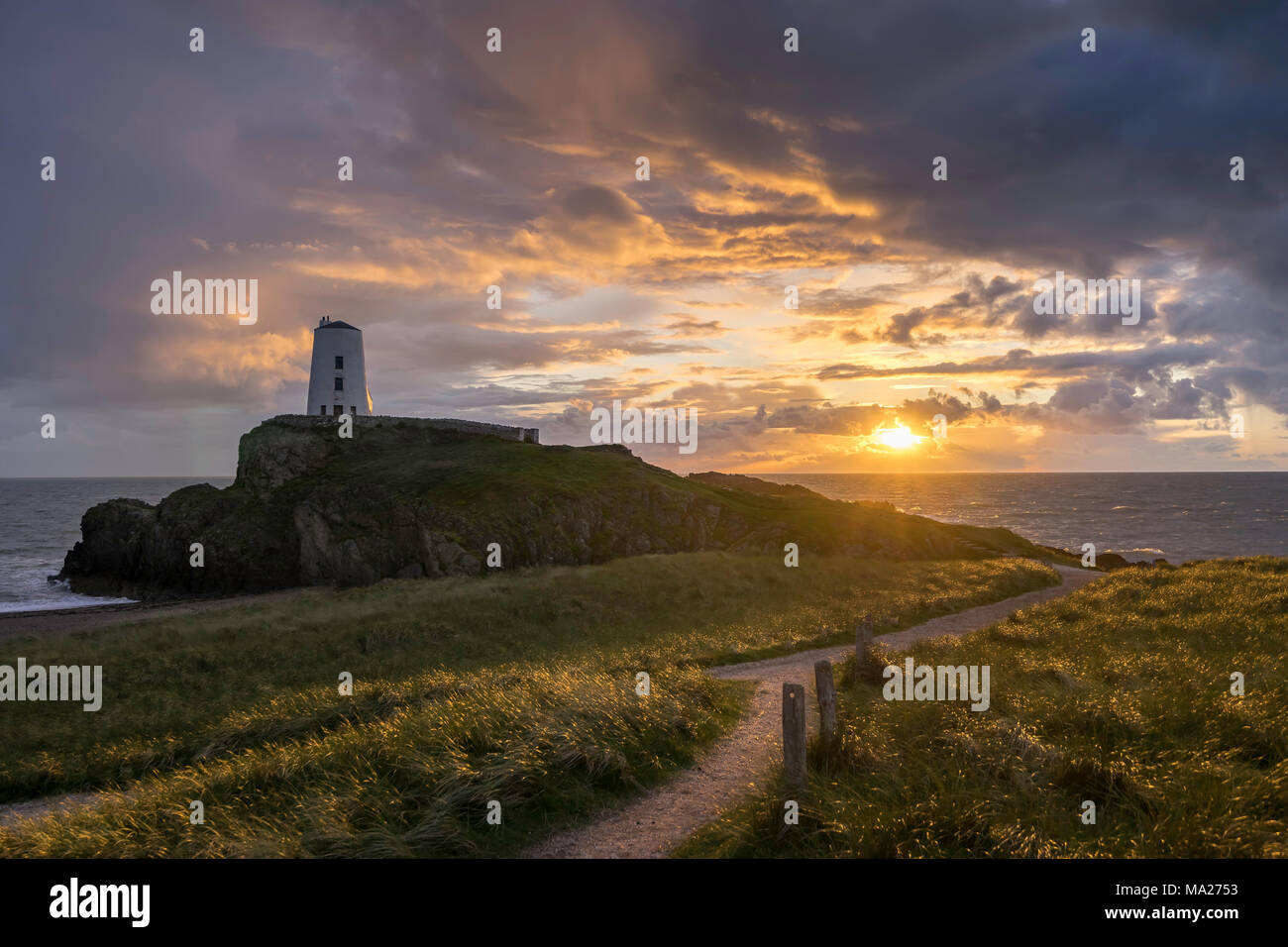 Isola di Llanddwyn, Anglesey, Regno Unito. Foto Stock