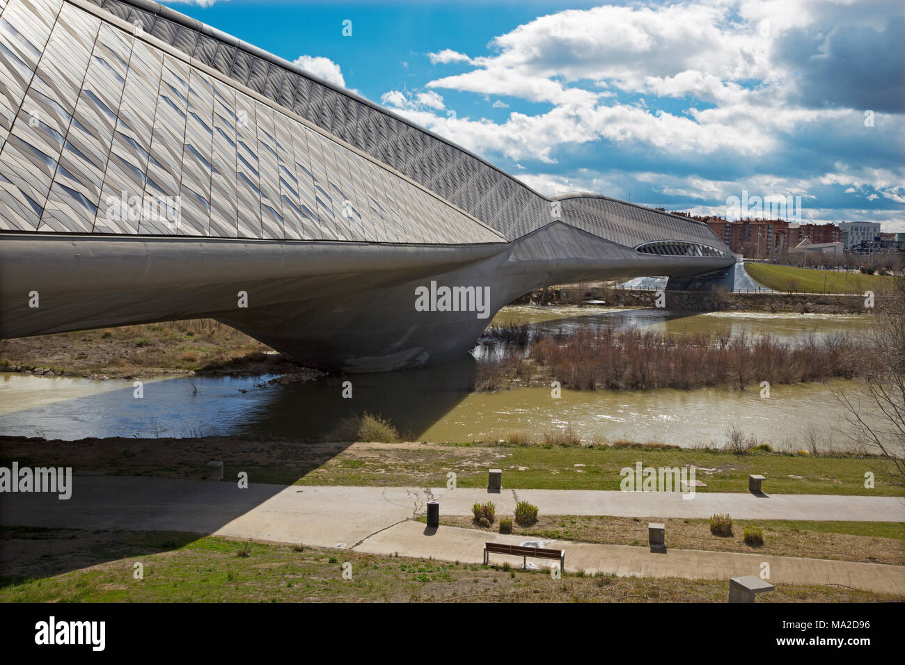 Zaragoza - Il Progetto di Zaha Hadid bridge Foto Stock