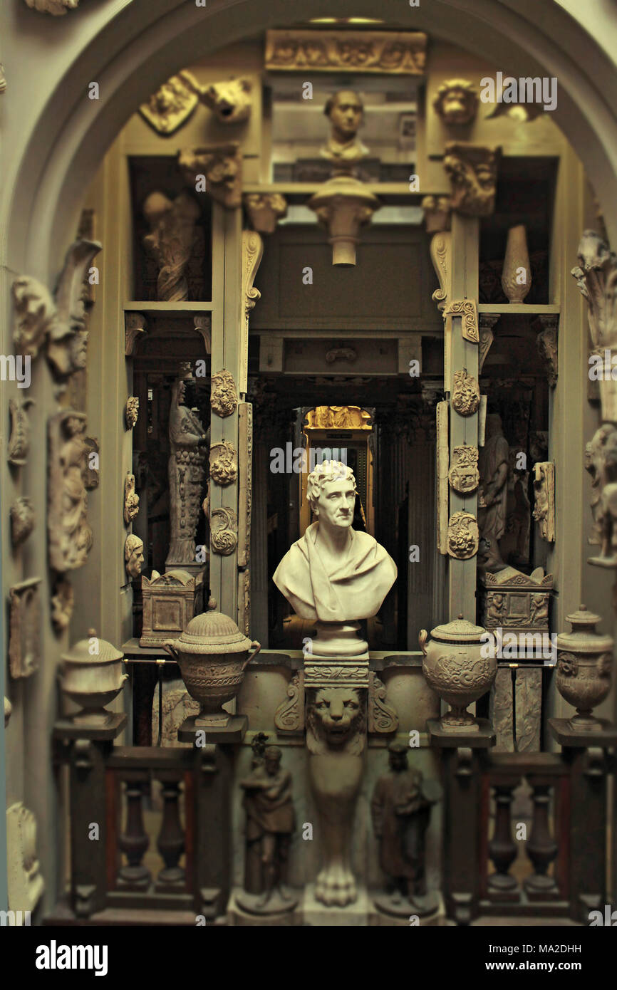 Busto di Sir John Soane Sir John Soane's Museum, Londra Foto Stock