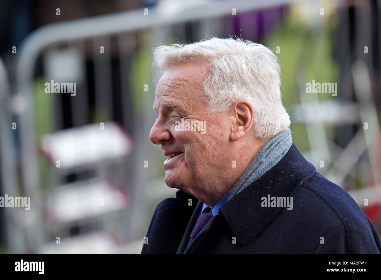 Michael Grade fotografato nel 2018 al funerale di Ken Dodd in Liverpool. Foto Stock