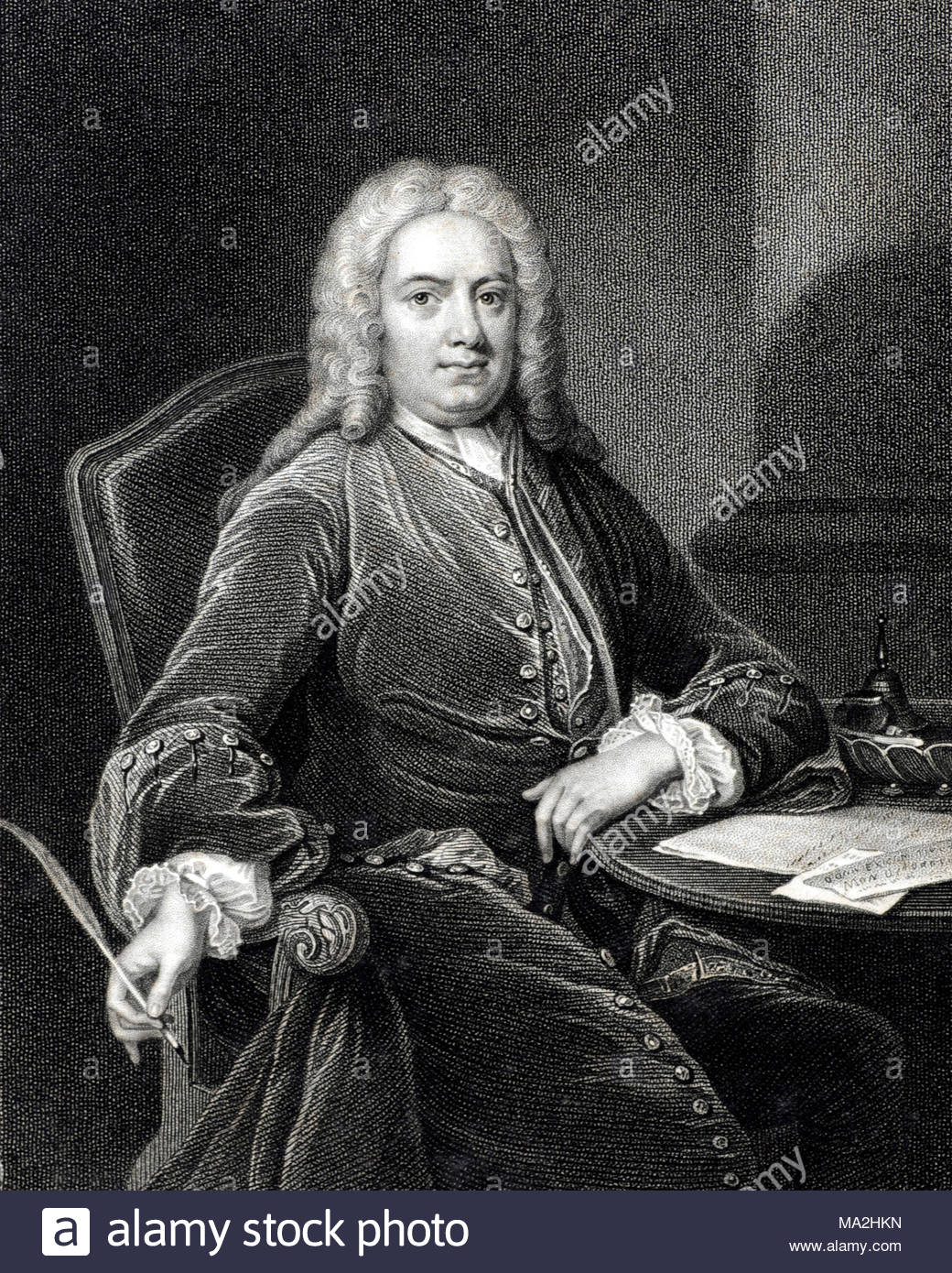Orazio Walpole, primo Baron Walpole, 1678 - 1757 era un diplomatico inglese, antica incisione da 1836 Foto Stock