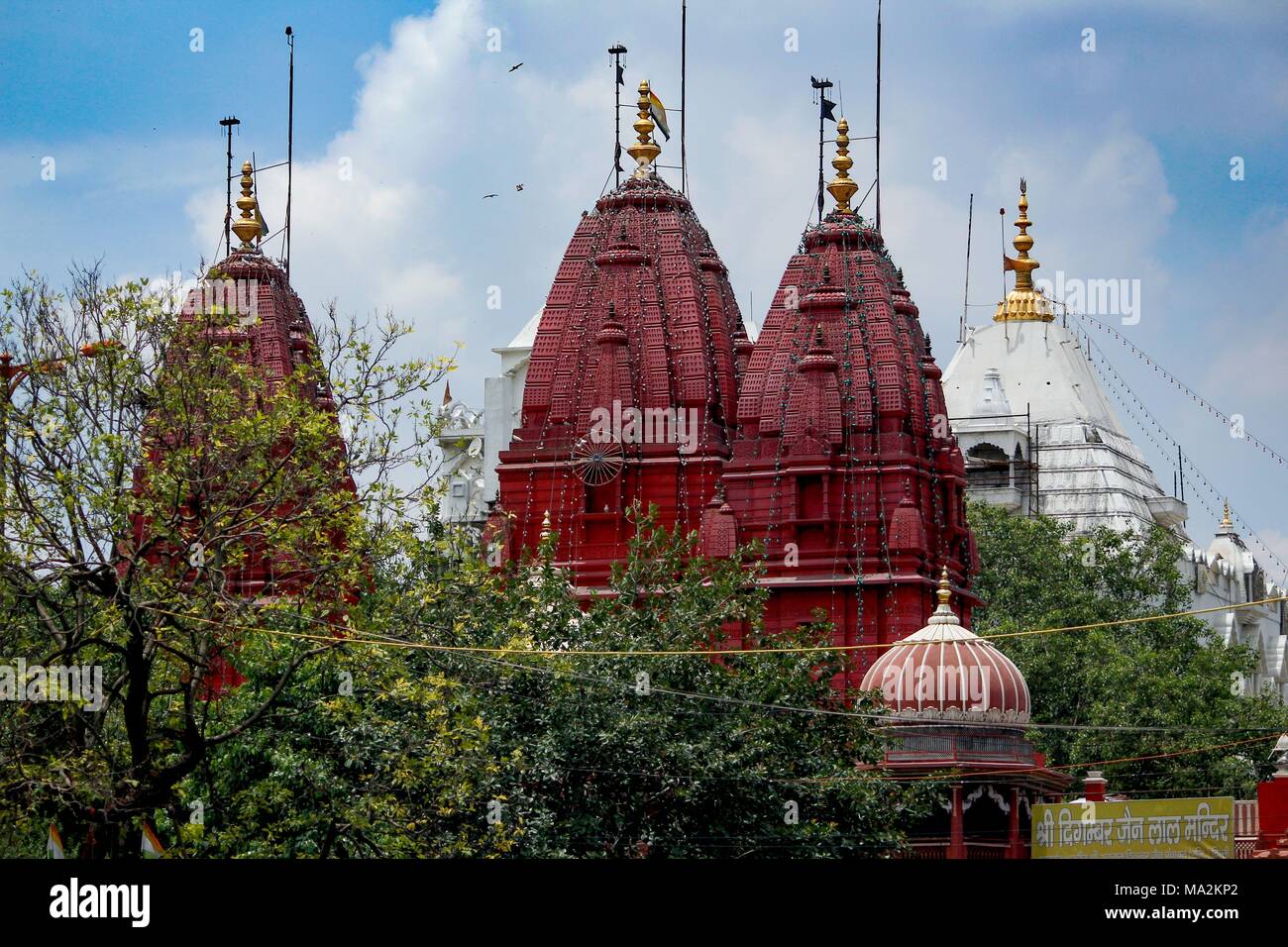 Un tempio indiano nella vecchia Delhi Foto Stock