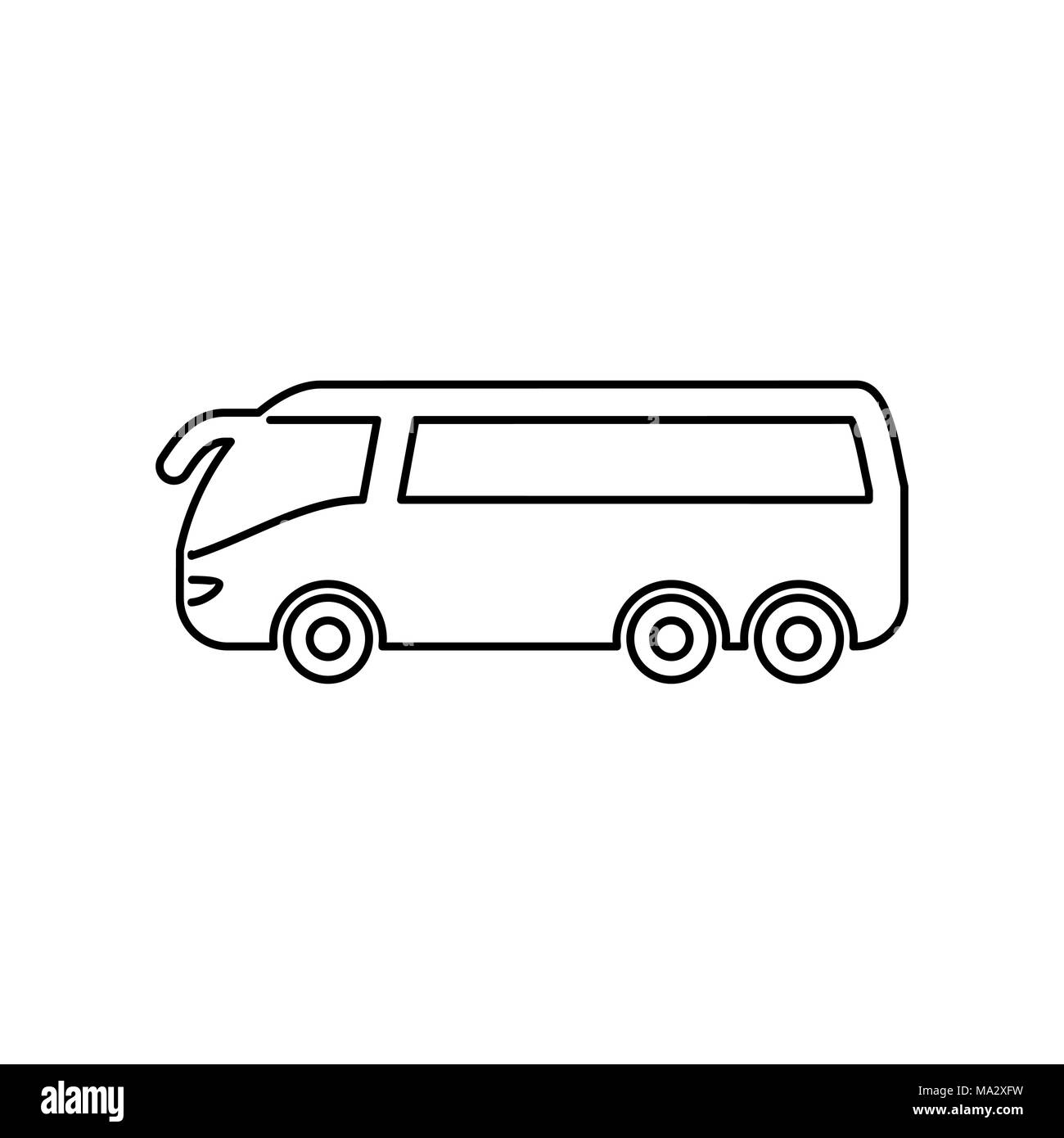 Bus navetta icona piatto semplice illustrazione vettoriale. Illustrazione Vettoriale