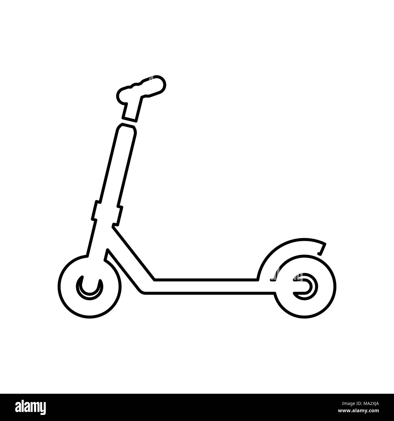Kick Icona scooter semplice piatto illustrazione vettoriale. Illustrazione Vettoriale