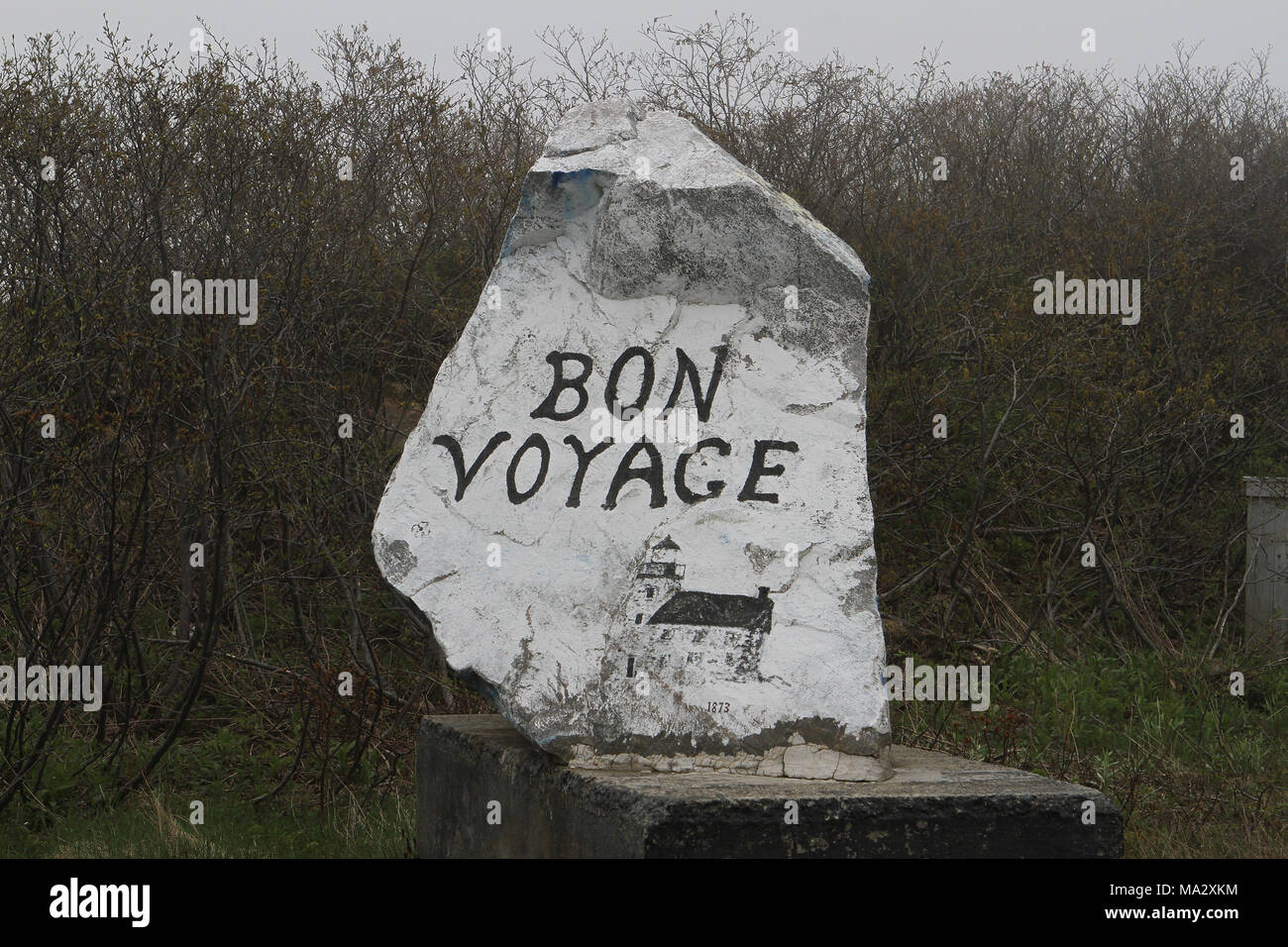 Bon Voyage segno dipinta su una roccia. Foto Stock