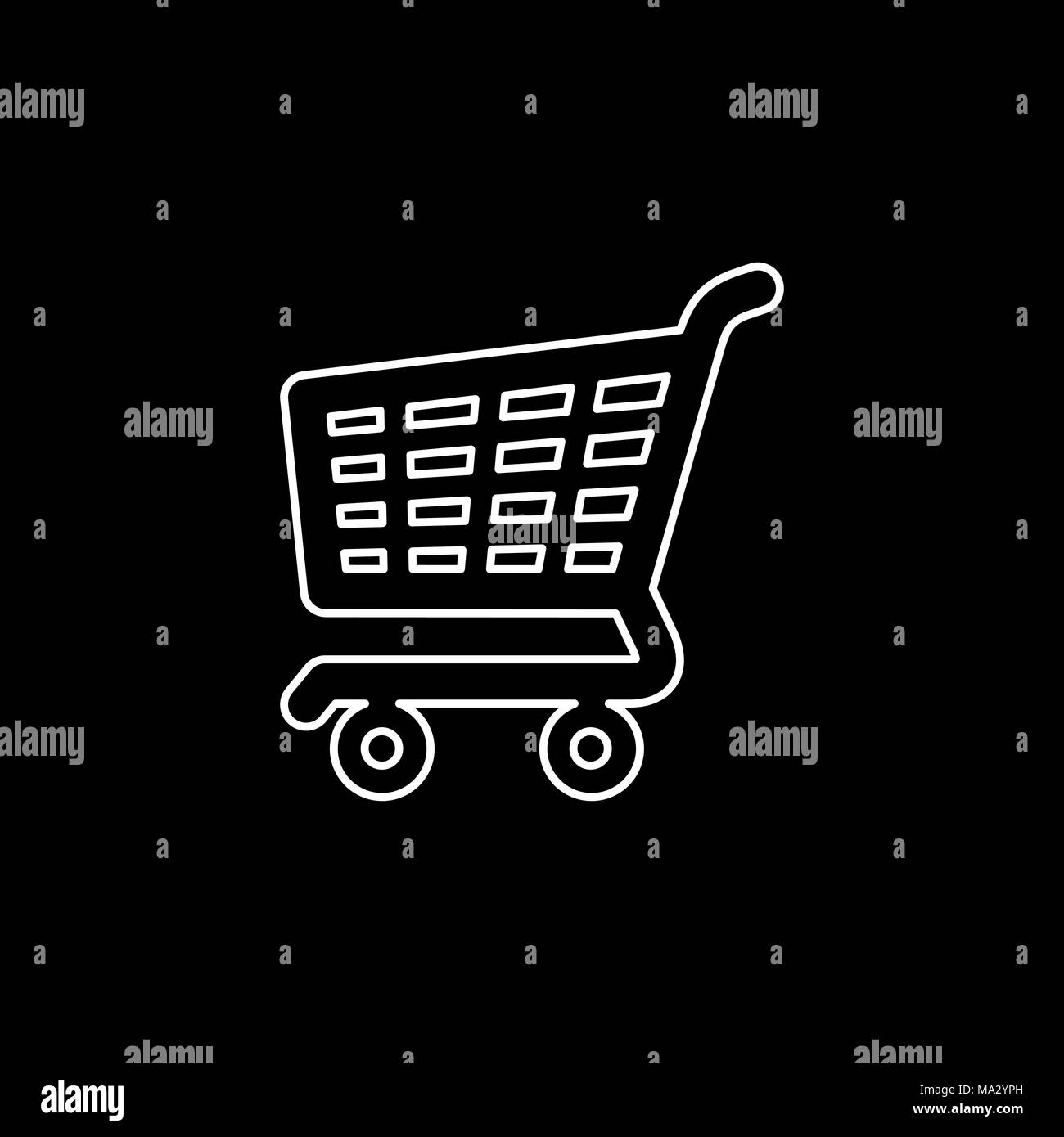 Carrello Carrello piatto icona illustrazione vettoriale. Illustrazione Vettoriale