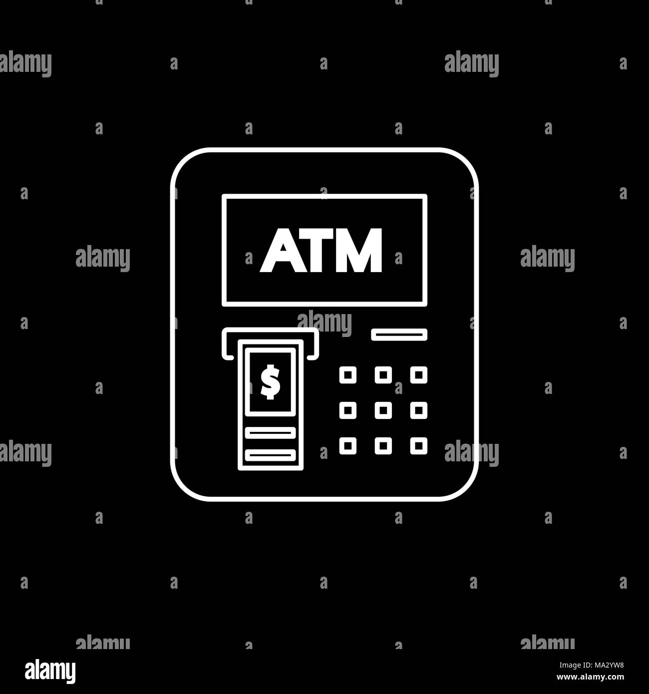 Icona di ATM di tipo piatto semplice illustrazione vettoriale. Illustrazione Vettoriale