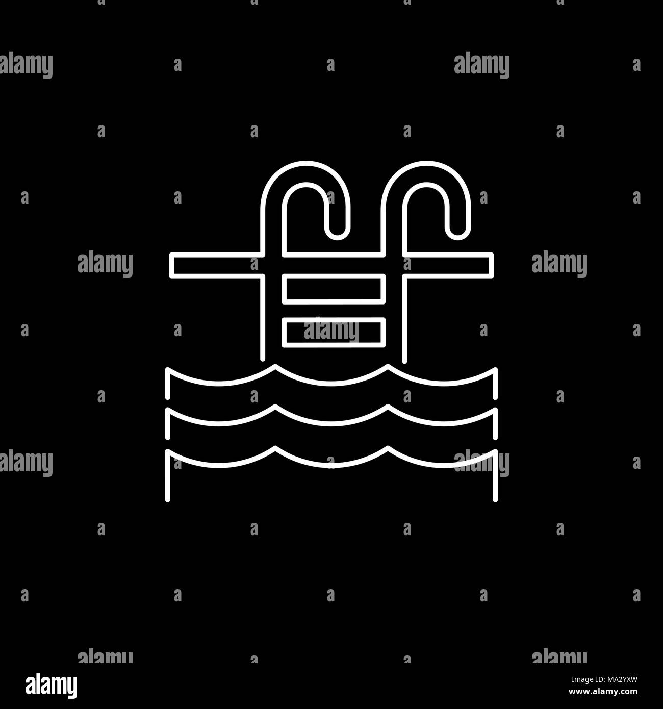 Piscina icona piatto semplice stile illustrazione vettoriale. Illustrazione Vettoriale