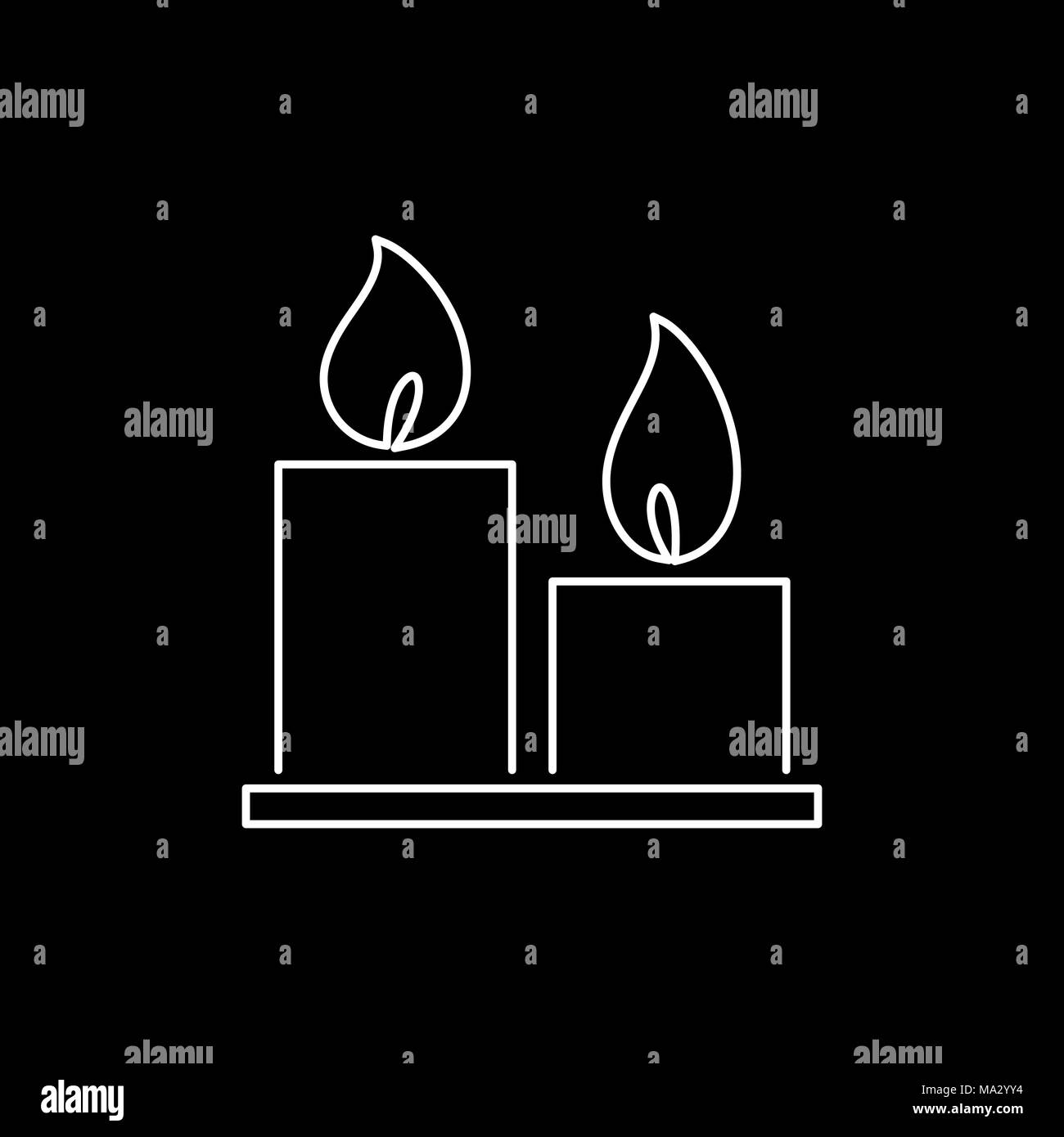 Icona di candele semplice piatto stile illustrazione vettoriale. Illustrazione Vettoriale