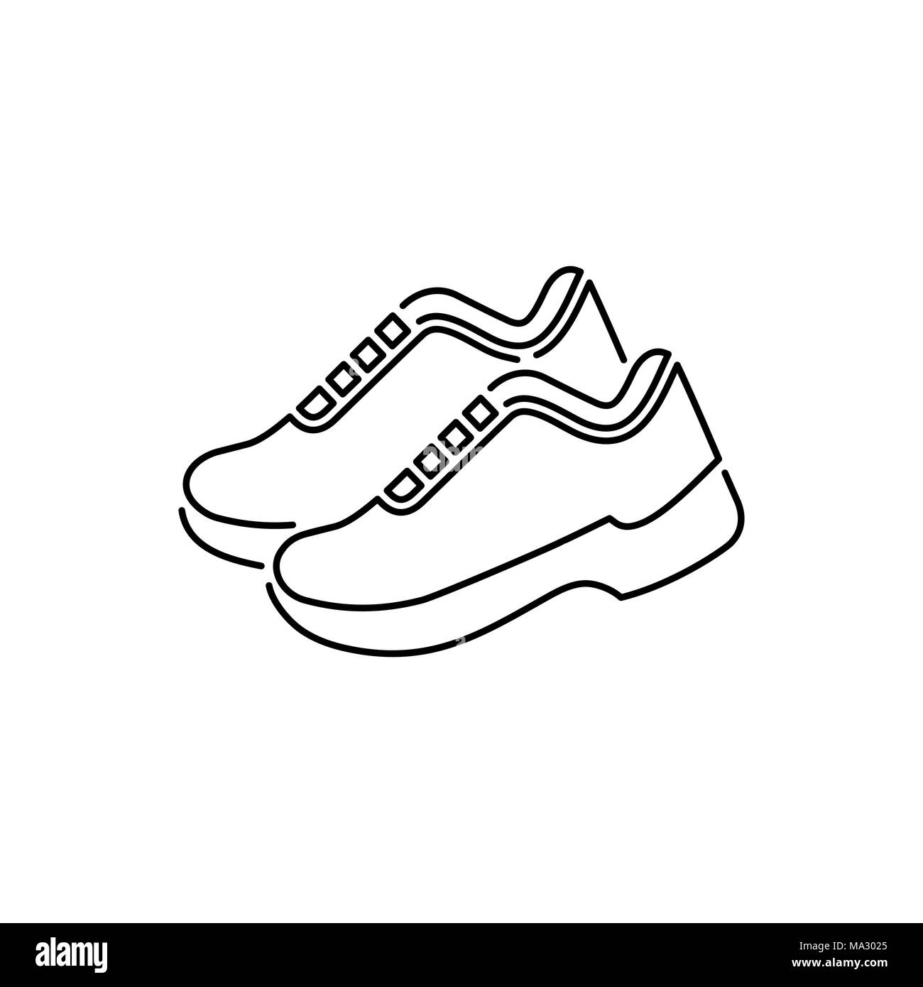 Sport sneakers calzature semplice piatto icona di stile. Illustrazione Vettoriale