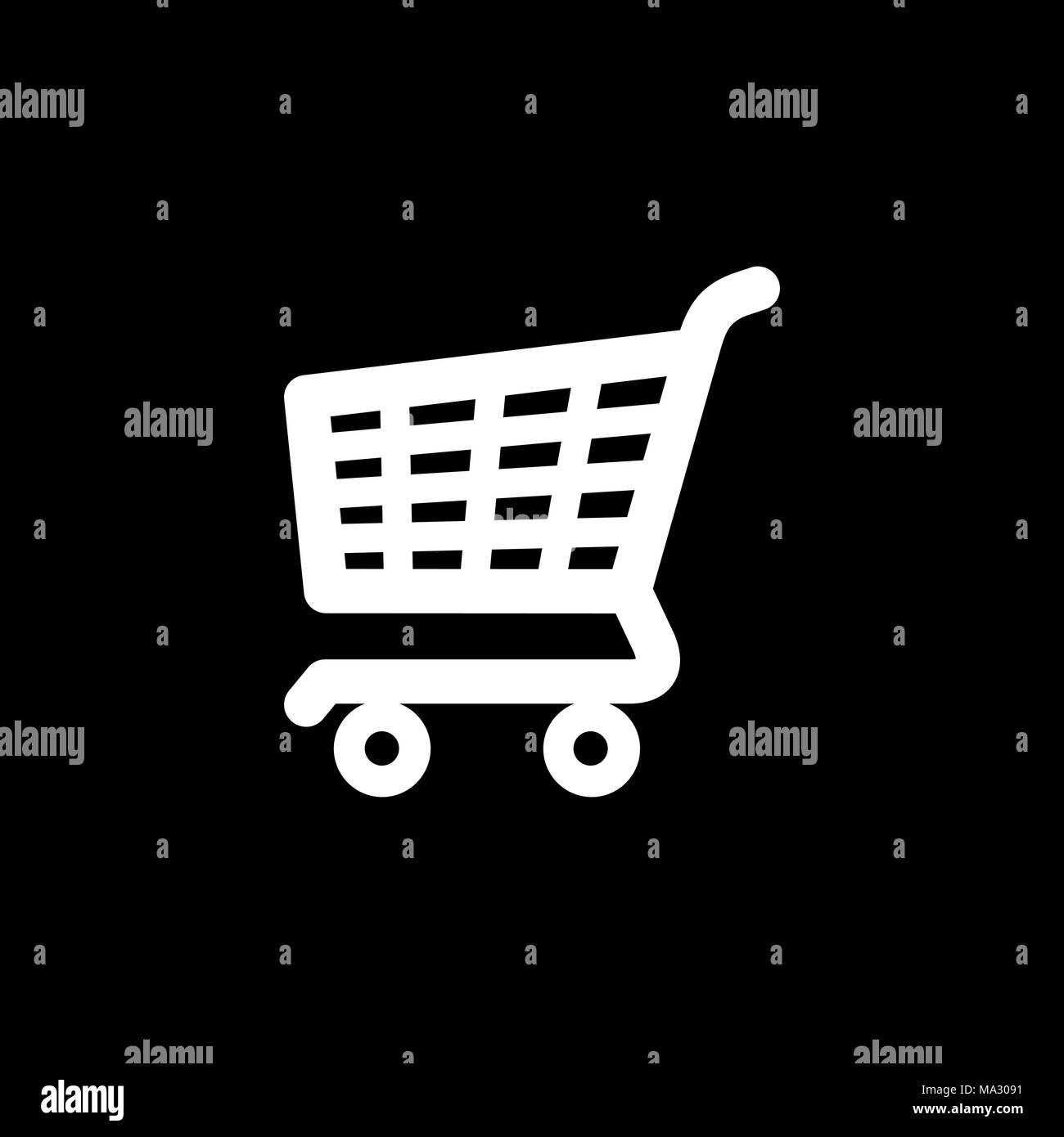 Carrello Carrello piatto icona illustrazione vettoriale. Illustrazione Vettoriale