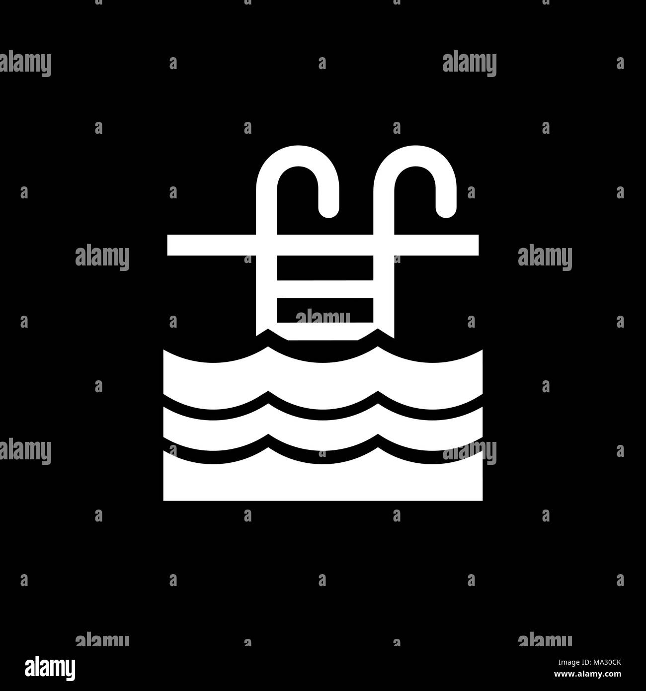 Piscina icona piatto semplice stile illustrazione vettoriale. Illustrazione Vettoriale