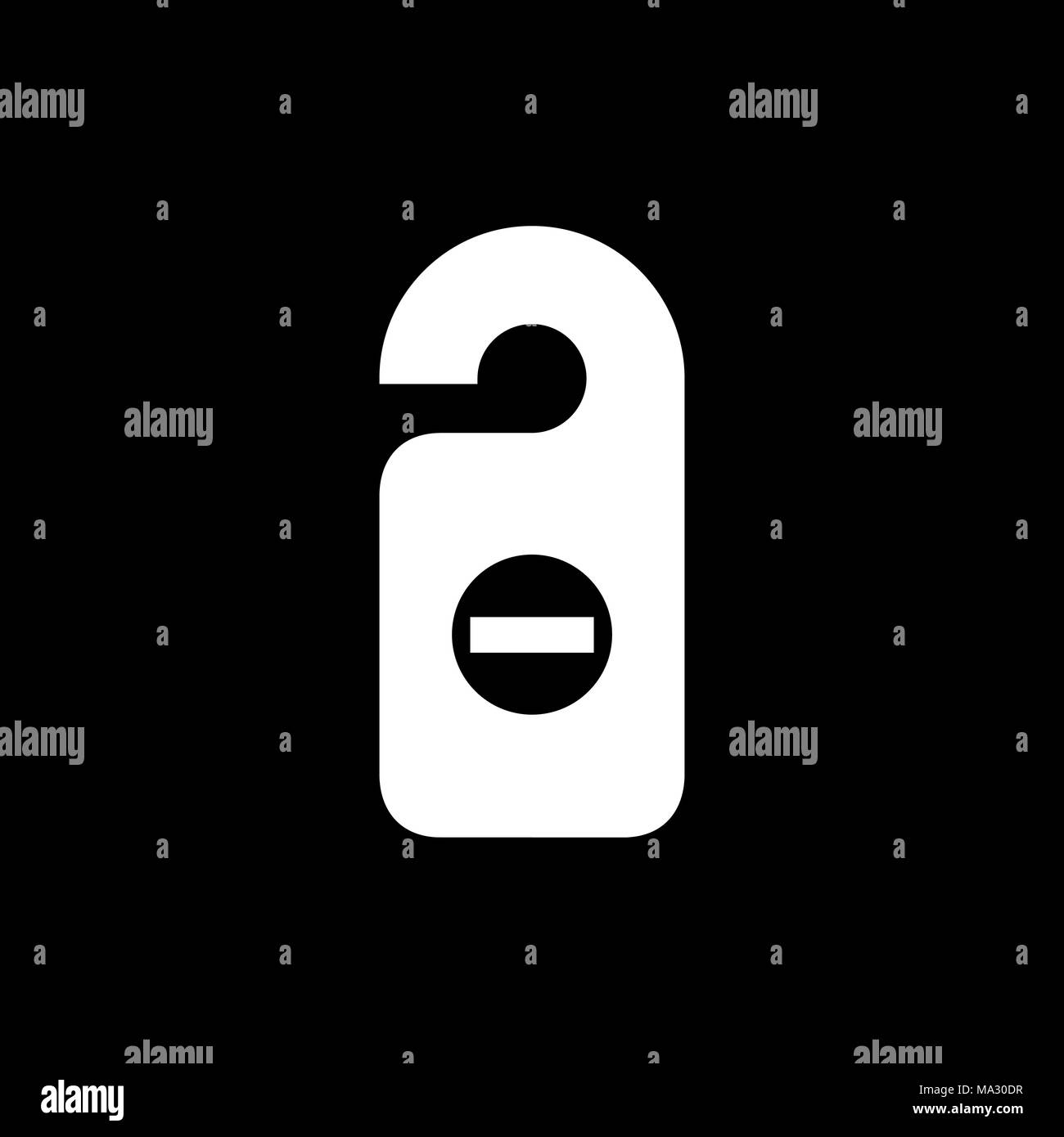 Camera icona tag semplice piatto stile illustrazione vettoriale. Tag porta, porta appendiabiti icona. Illustrazione Vettoriale