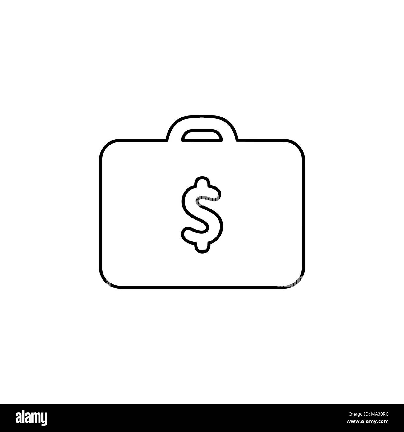 Caso di denaro icona stile piatto semplice illustrazione vettoriale. Illustrazione Vettoriale